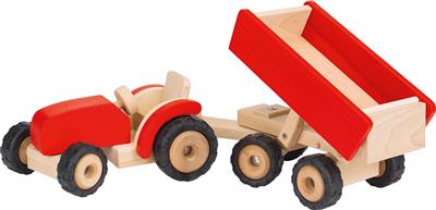 Holztraktor mit Anhänger