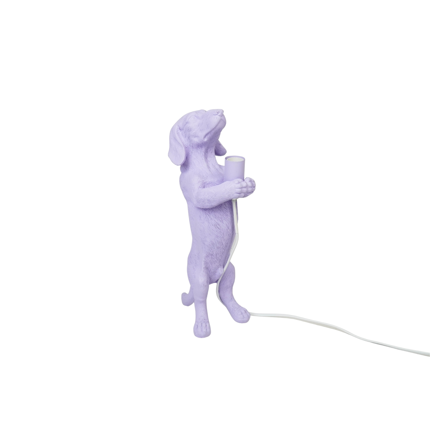 Table Lamp - Dachshund Lamp - Polyresin - Lilac - E14 - 10x15x38cm