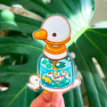 Autocollant Canard Blanc Bouteille "Handwash Duckie"