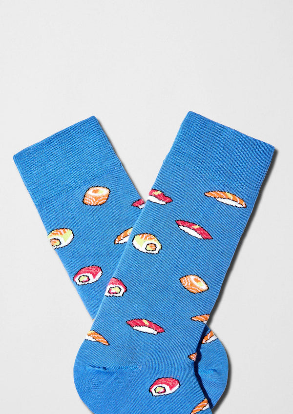 BeJapan Sushi - Chaussettes coton biologique: Bleu / 41/46