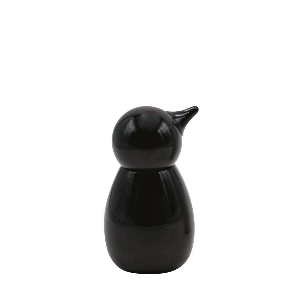 Moulin à épices « Happy Feet » en hêtre laqué noir brillant