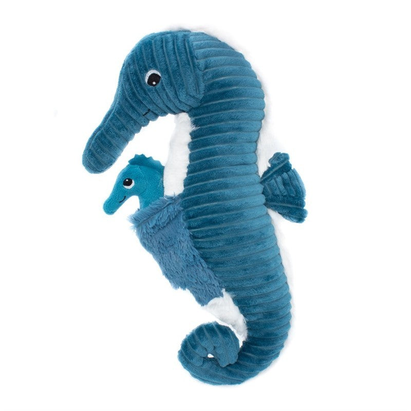 Peluche hippocampe Papadou papa et son bébé bleu – Les Ptipotos