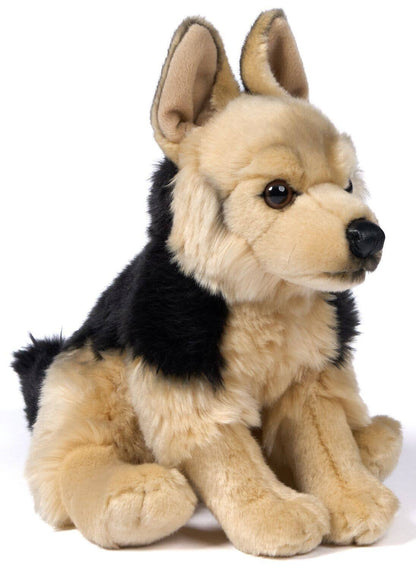 German Shepherd plush toy, sitting