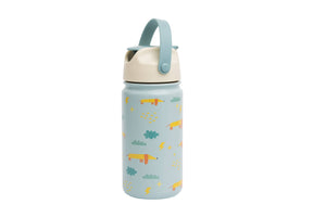 Geïsoleerde waterfles van roestvrij staal met Flying Dog-print voor kinderen