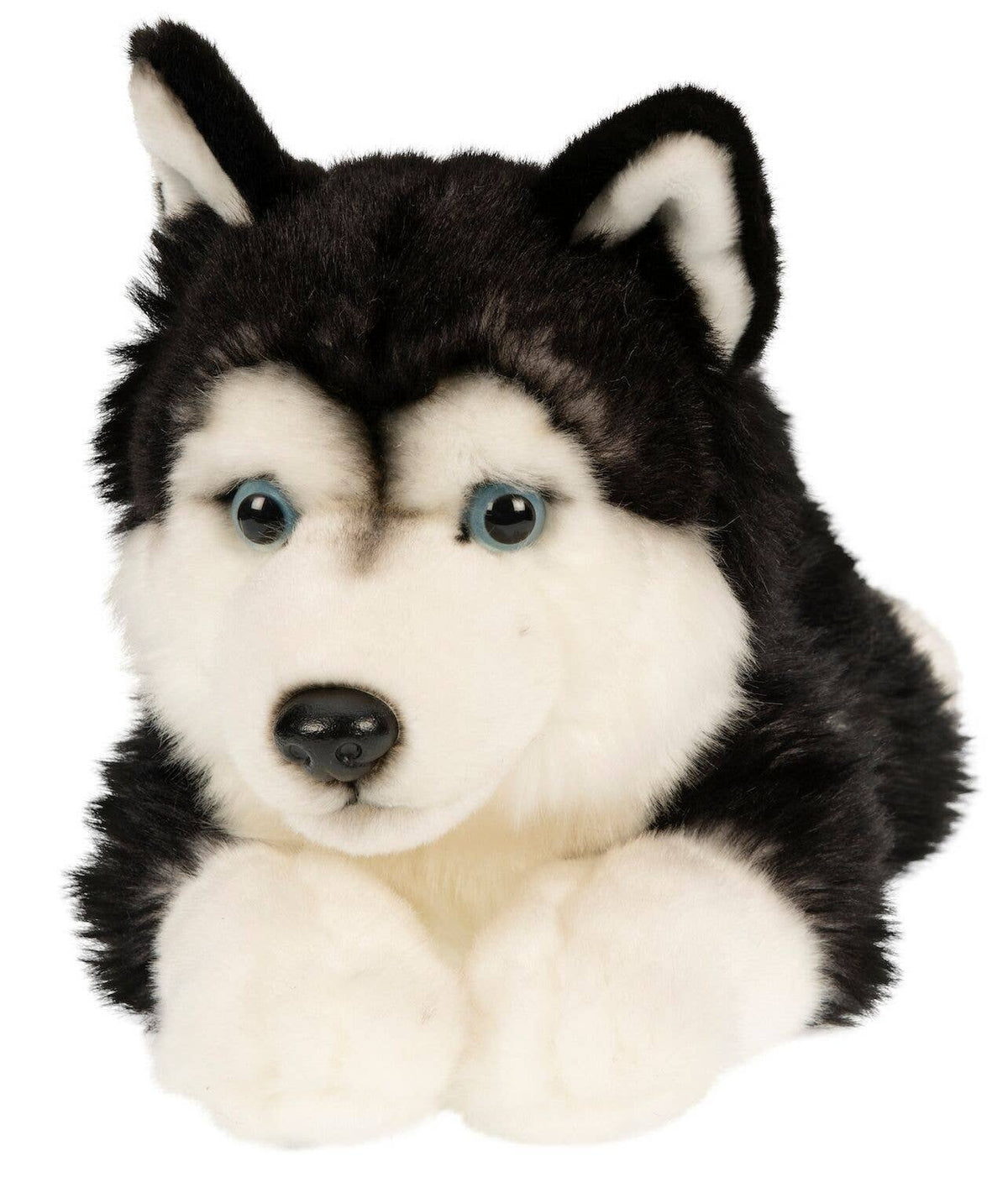 Peluche Husky noir couché – 41 cm