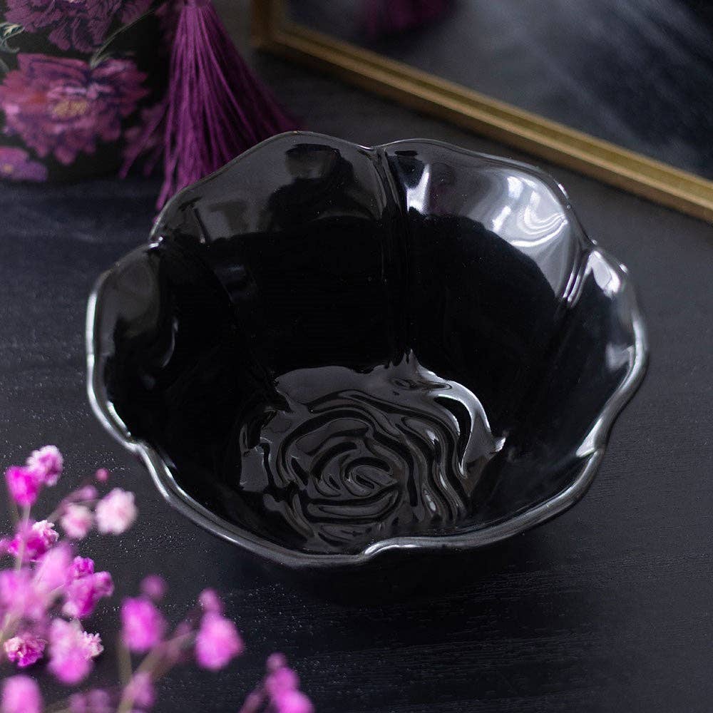 Vide Poche Fleur Rose Noire
