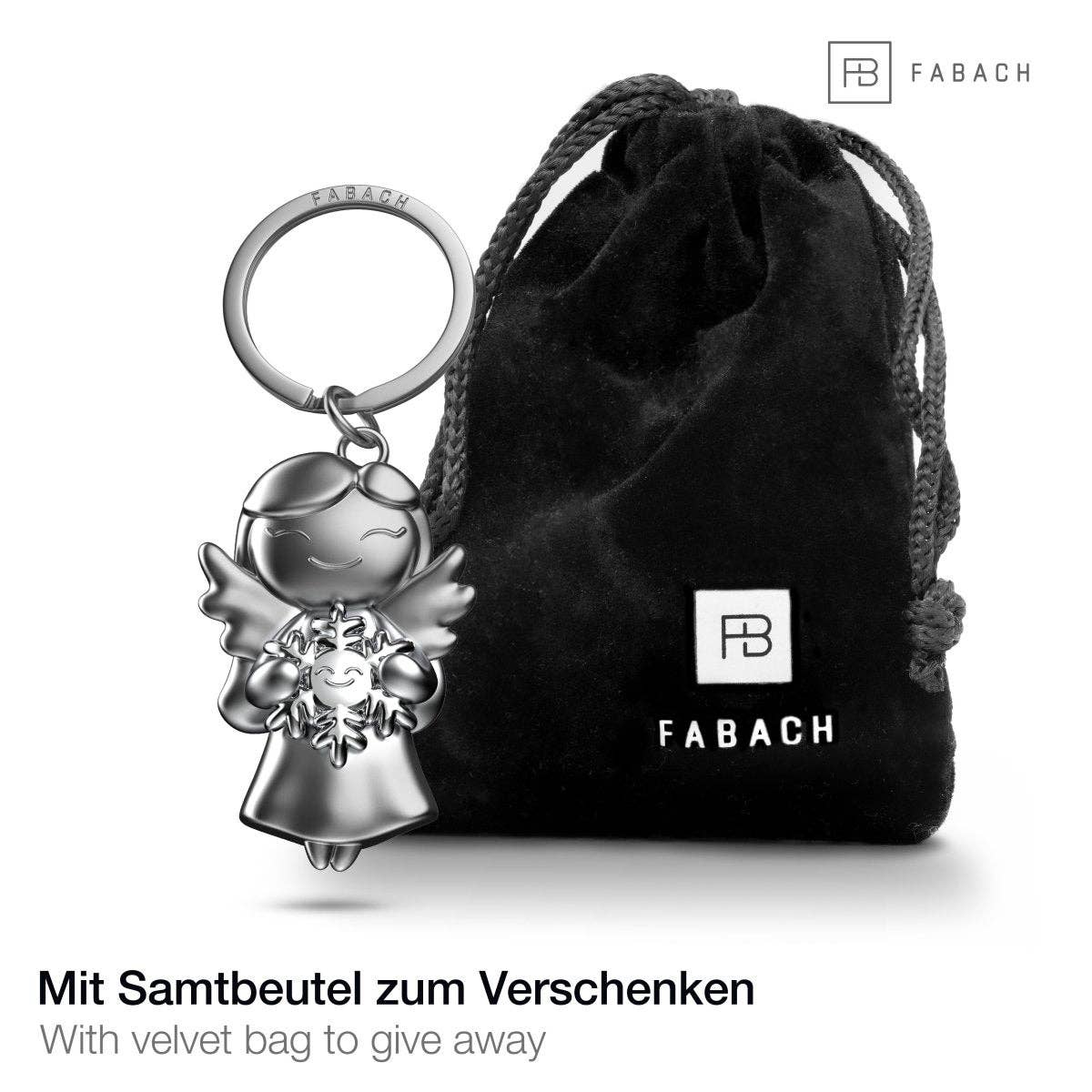 Porte-clés « étoile » en forme d'ange gardien - ange porte-bonheur avec flocon de neige - porte-bonheur en forme d'ange