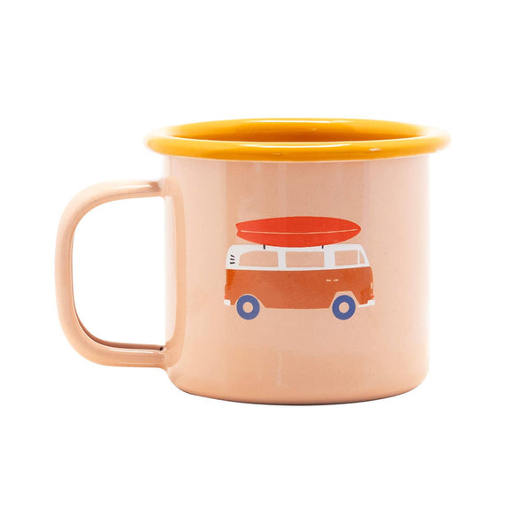Kleine emaille mok "Go Camping"