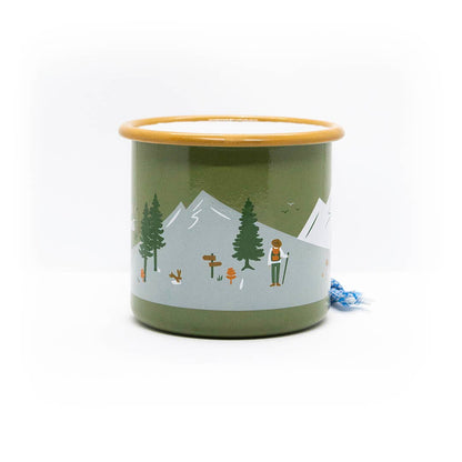 “You Find Me Outdoors” Enamel Mug