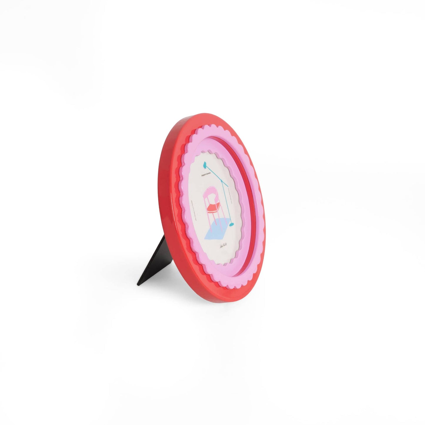 Cadre Photo Rond Rouge Brillant Helio Ferretti Vue 3