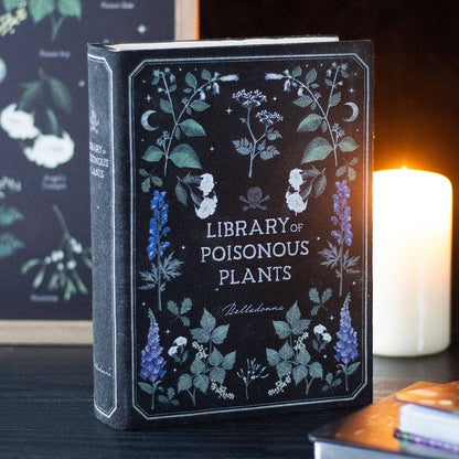 Boîte de rangement en forme de livre gothique de la bibliothèque des plantes vénéneuses
