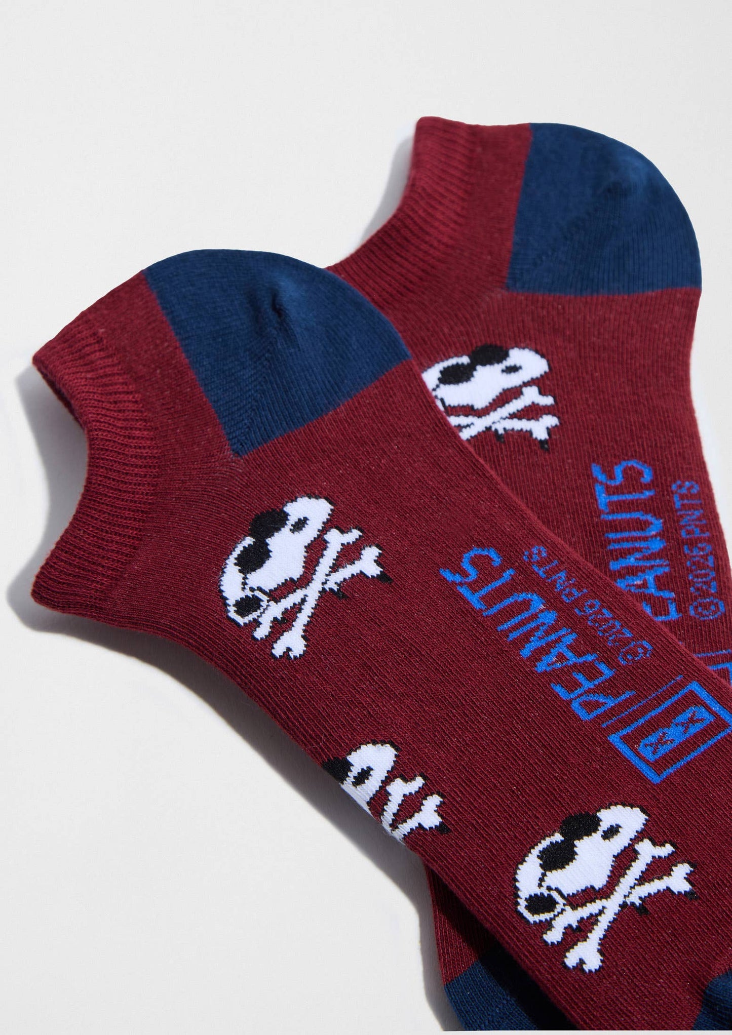 BeSnoopy Crâne bordeaux - Chaussettes cheville 100 % coton biologique