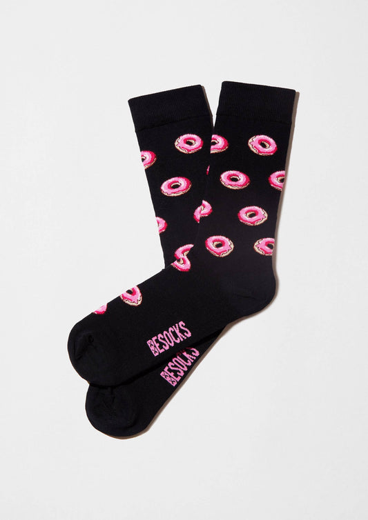 BeDonut Black - Chaussettes en Coton Bio 100%