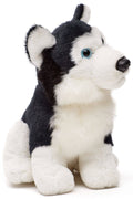 Peluche Husky Plushie, Assise (Noire) - 16 cm (Hauteur)