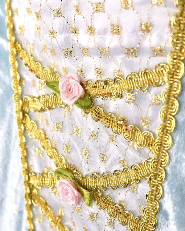 Robe de princesse en velours bleu clair 110-116 cm 4-6 ans