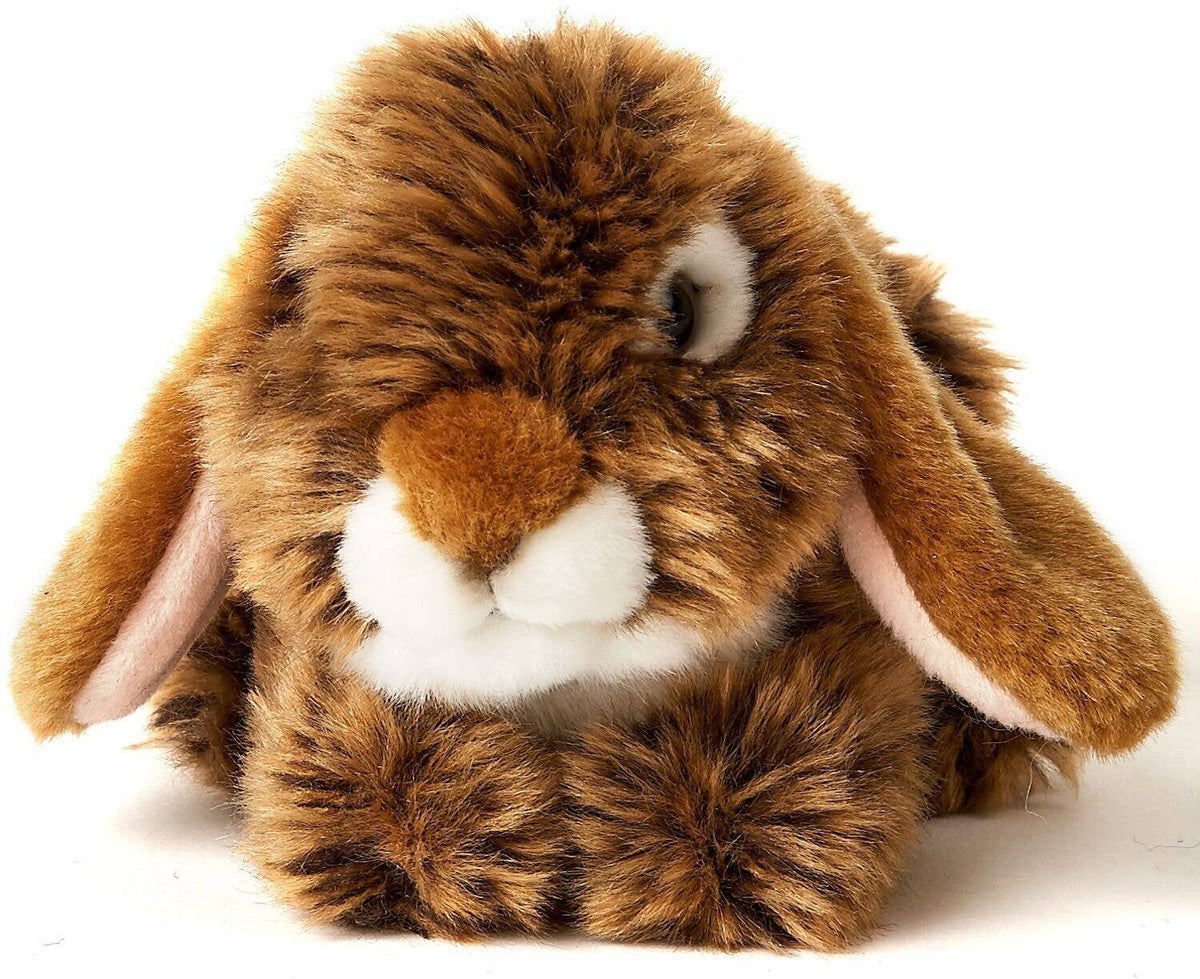 Peluche lapin bélier marron couché