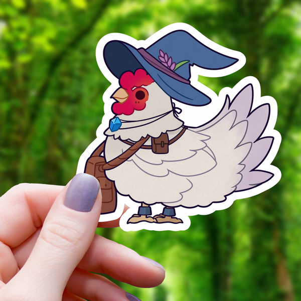 Autocollant Poule Sorcière TTRPG