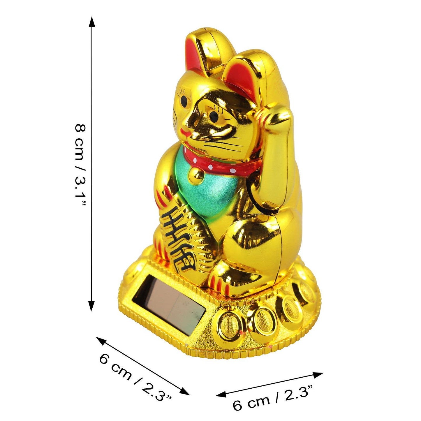 Golden solar lucky cat 8cm