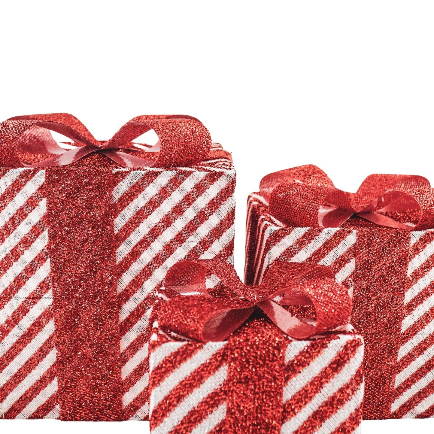 LED-kerstcadeau - S3 - Polystyreen - Rood/Wit - 15/20/25 cm