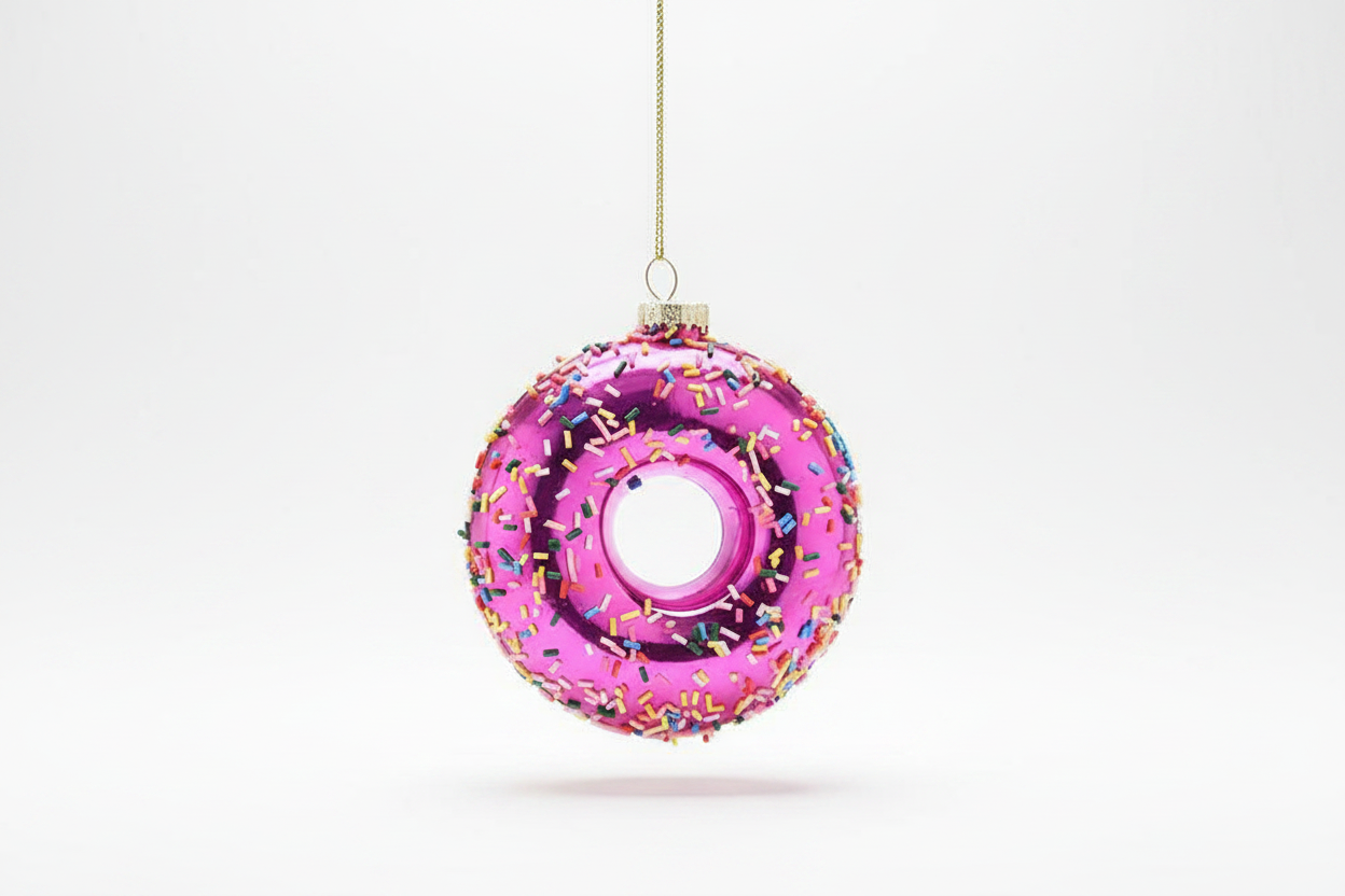 Boule de Noël Donut avec vermicelles