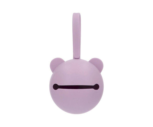 Porte-sucette en silicone Ours lilas