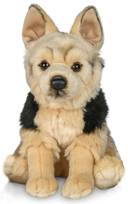 German Shepherd plush toy, sitting