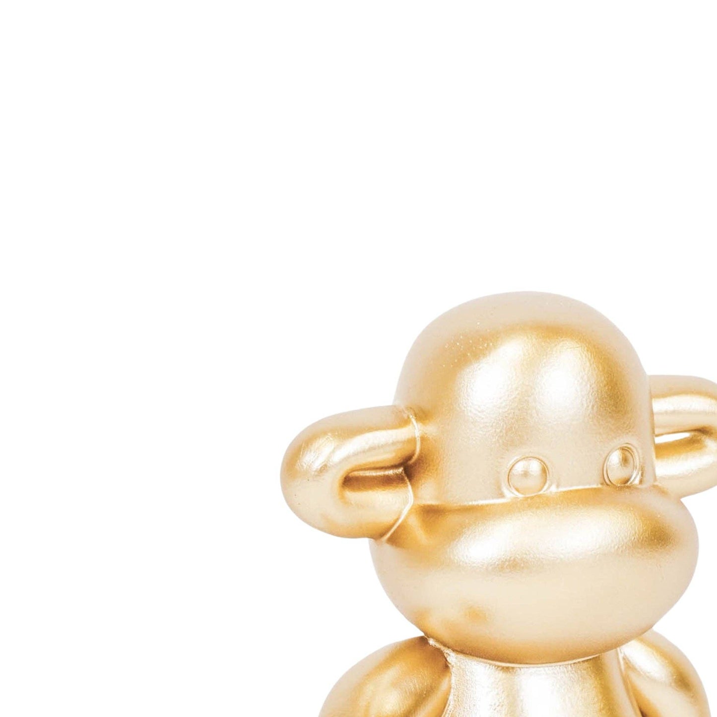 Ornament - Aapje beeldje 'De Legende' - Polyhars - Goud - 11x7x19cm