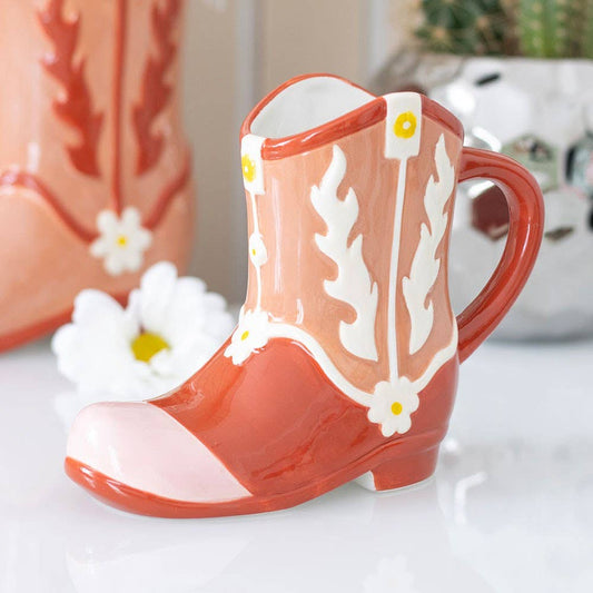 Mug en Forme de Botte de Cowboy – Rose
