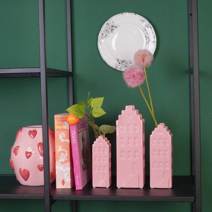 Flower vase - Home vase - Ceramic - Light pink - 5x4.5x14.5 cm