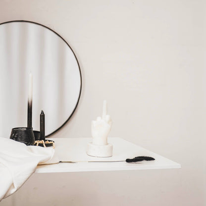 Bougie - Doigt d'honneur - Cire - Blanc - 310 grammes - 10x9x17 cm