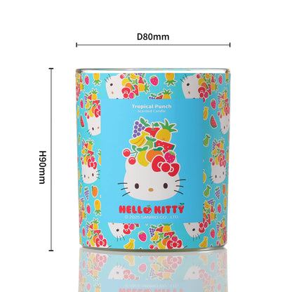 Bougie Bleue Imprimé Original Hello Kitty, Parfum Punch Tropical