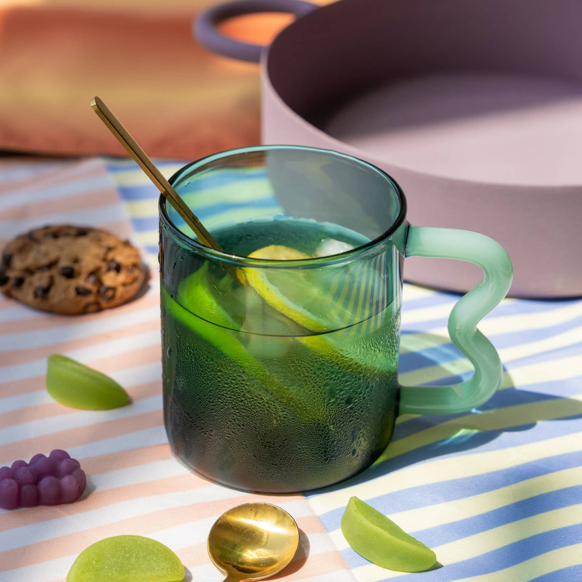 Mug en Verre Vert de Jade