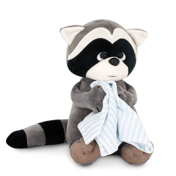Pluche knuffel Denny de wasbeer met handdoek, 20 cm