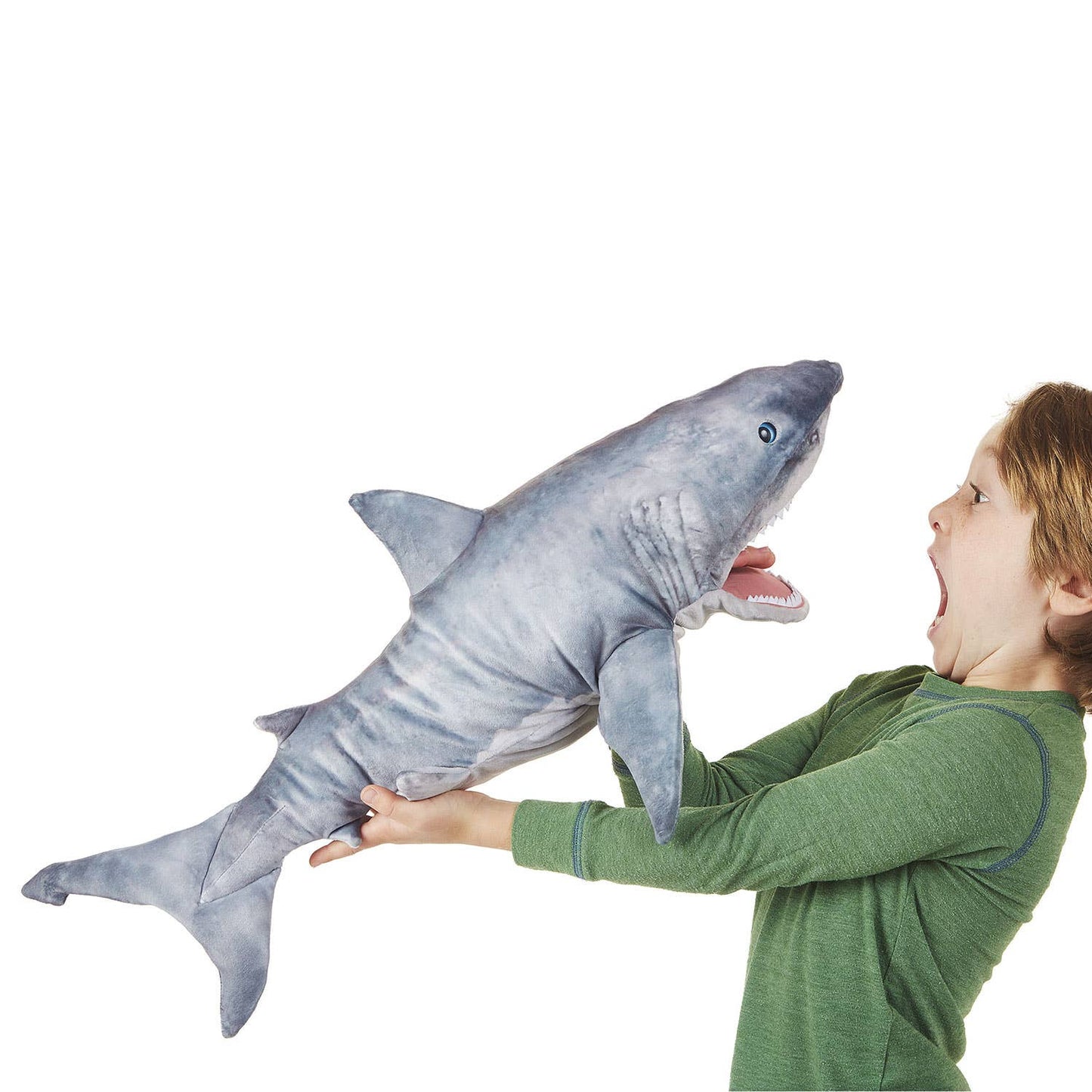 Marionnette à main Grand requin blanc 3181/ Grand requin blanc Folkmanis réaliste