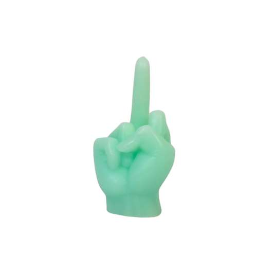Candle - Middle Finger - Wax - Mint - 310 grams - 10x9x17 cm