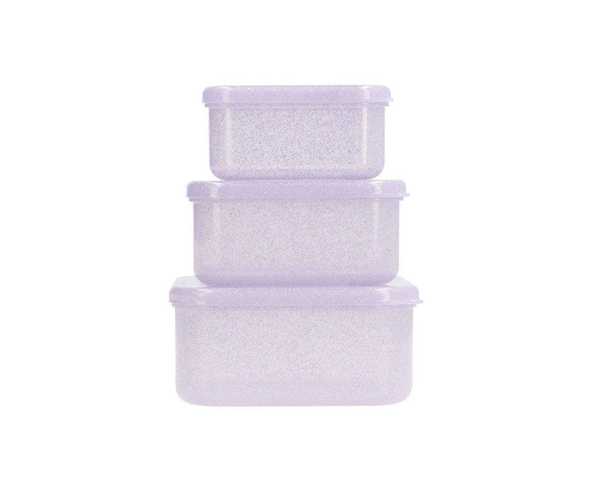 3 Boîtes à Déjeuner à Paillettes Lilas