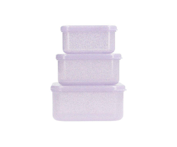 3 Boîtes à Déjeuner à Paillettes Lilas