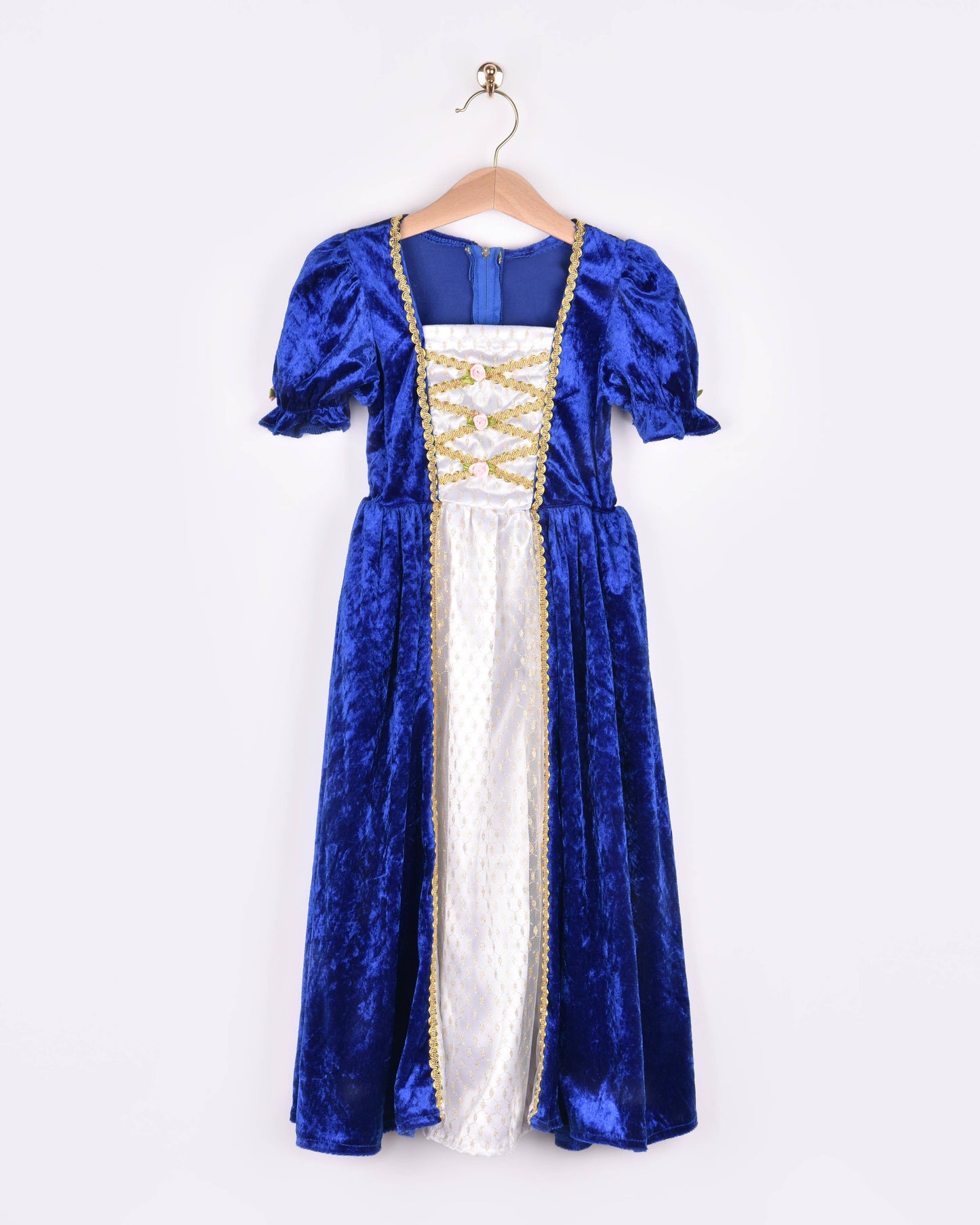 Robe de princesse bleue en velours 110-116 cl 4-6 ans