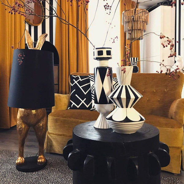 Lampadaire Hiding Rabbit®, Or/Noir, H.115 cm