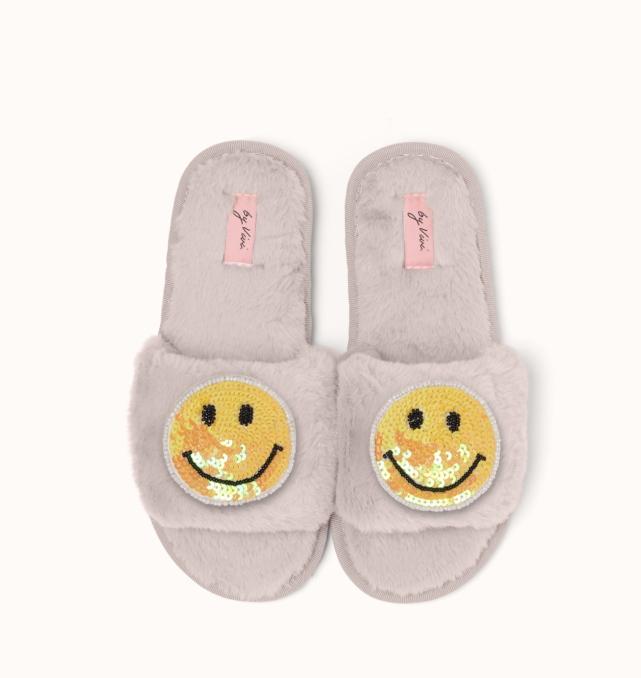 Pair of slippers brooches - Yellow Smiley