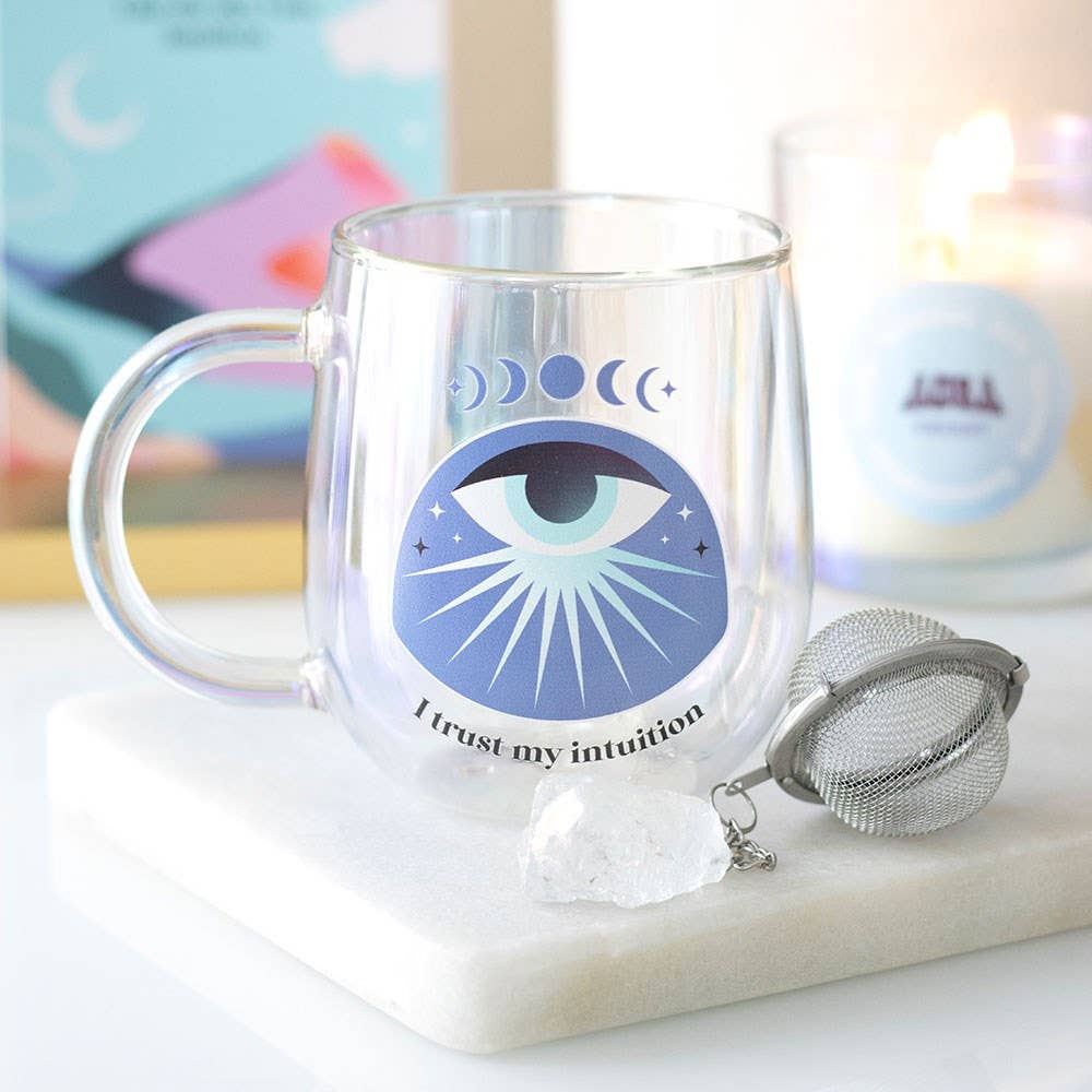 Mug en Verre Double Paroi Intuition + Infuseur Aura – 250 ml