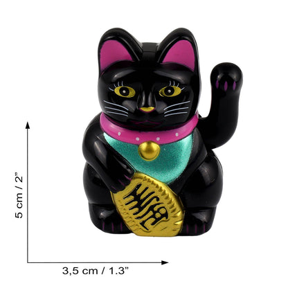 Black Solar Lucky Cat 5cm