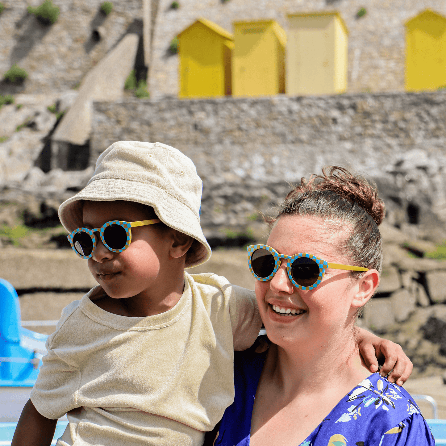 Lunettes de Soleil Adulte - Matchy Vichy Bleu