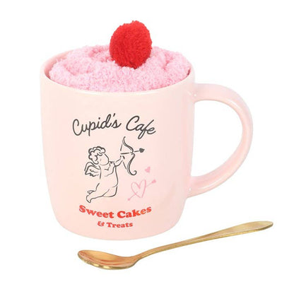 Ensemble Tasse, Cuillère et Chaussettes Cupid's Café