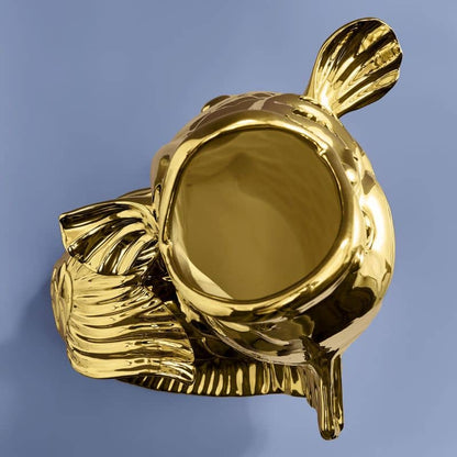 Sculpture/Vase Poisson Blubb doré