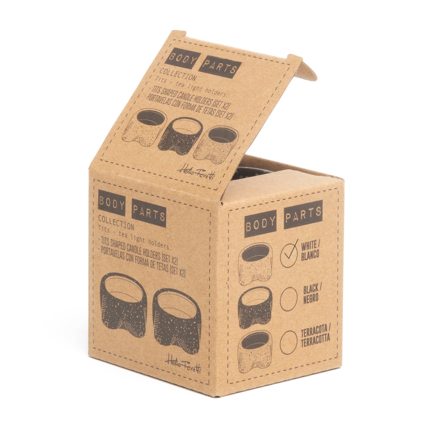 Lot de 2 Bougeoirs Tits Blancs Petite Taille Helio Ferretti Vue 5