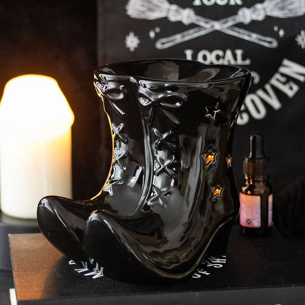 Halloween Witch Boots Black Oil Burner