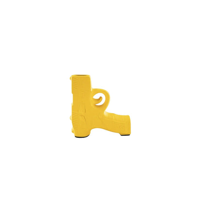 Vase - Pistolet - Céramique - Jaune Néon - 12x5x12cm