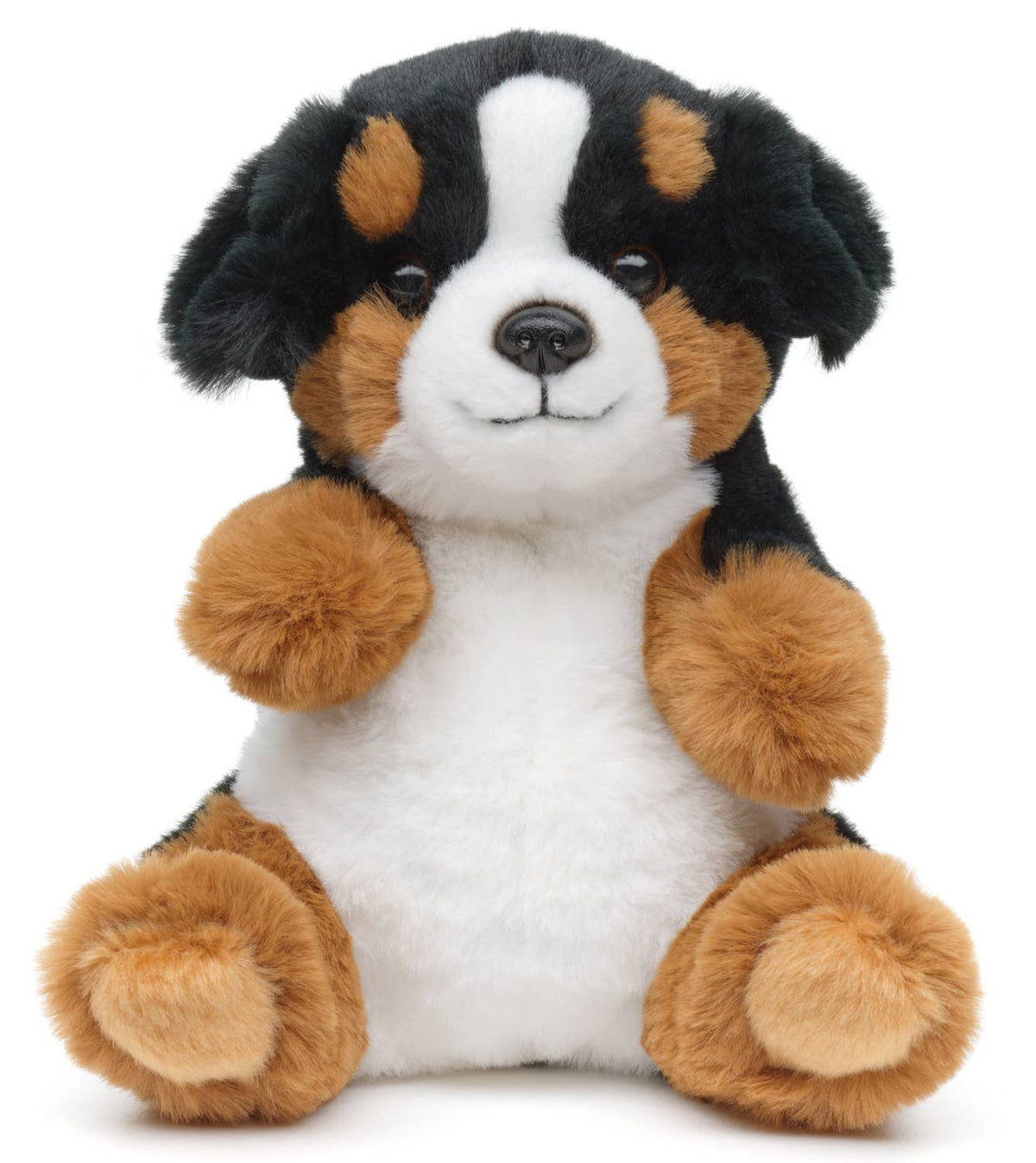 Peluche chien de montagne bernois, assis - style kawaii - 17 cm (hauteur)
