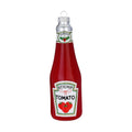 Red Ketchup Bottle Glass Christmas Ornament, 13 cm